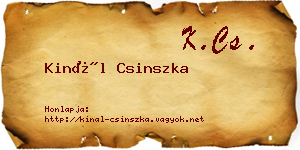 Kinál Csinszka névjegykártya